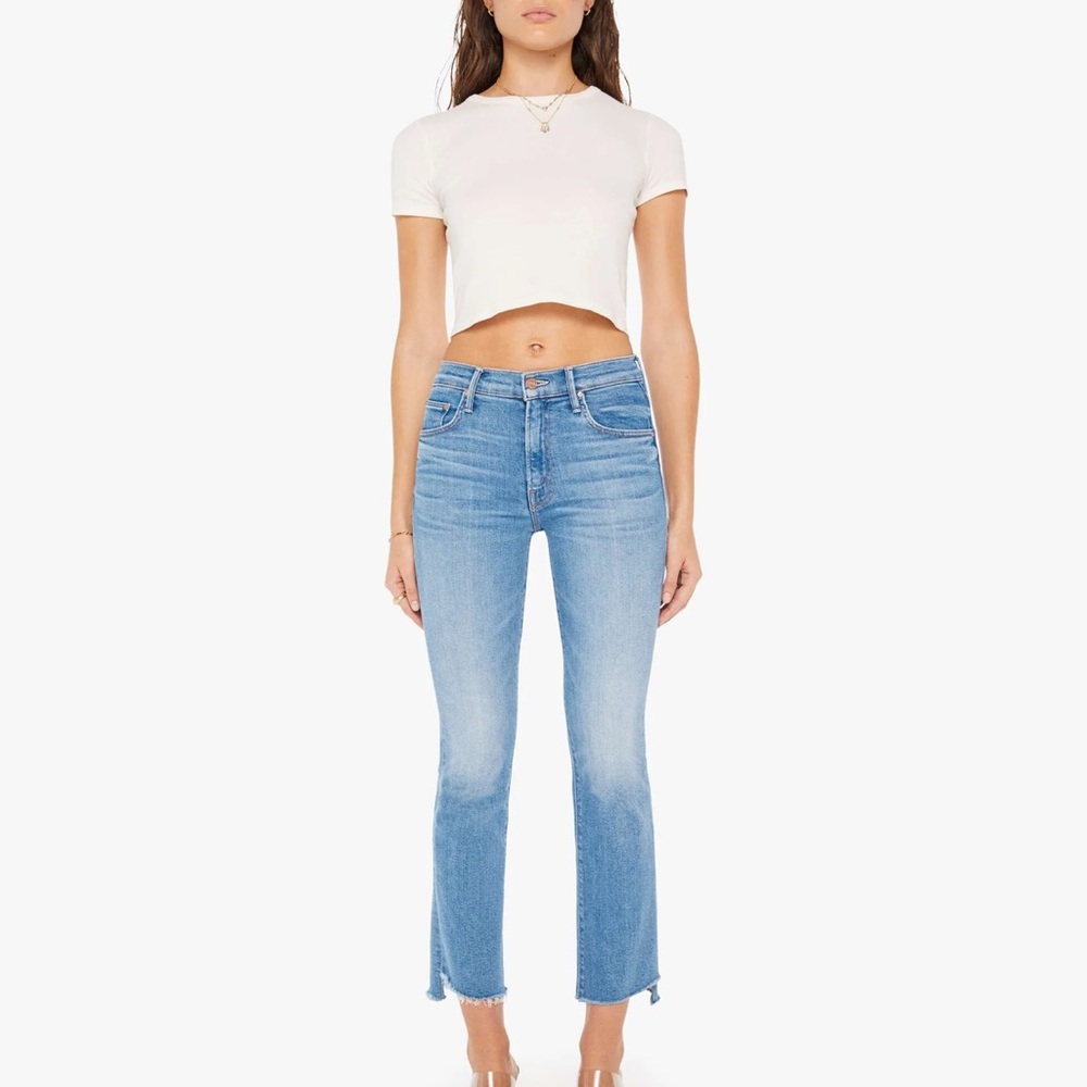 Mother Insider Crop step fray jeans